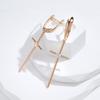 Roségold Farbe Glänzend Kreuz Lange Hängende Ohrringe Für Damen Mode Natürlicher Zirkon Accessoires Religion Schmuck