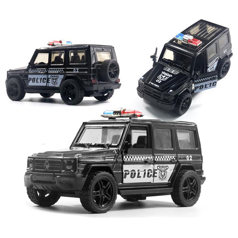 1:36 Benben Alloy Off-Road Police Jeep Toy with Opening Doors Cake Topper