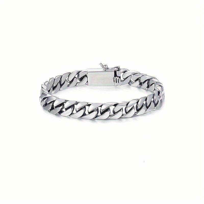 Vintage style Cuban chain bracelet, bracelet jewelry, hip-hop style bracelet jewelry 19cm