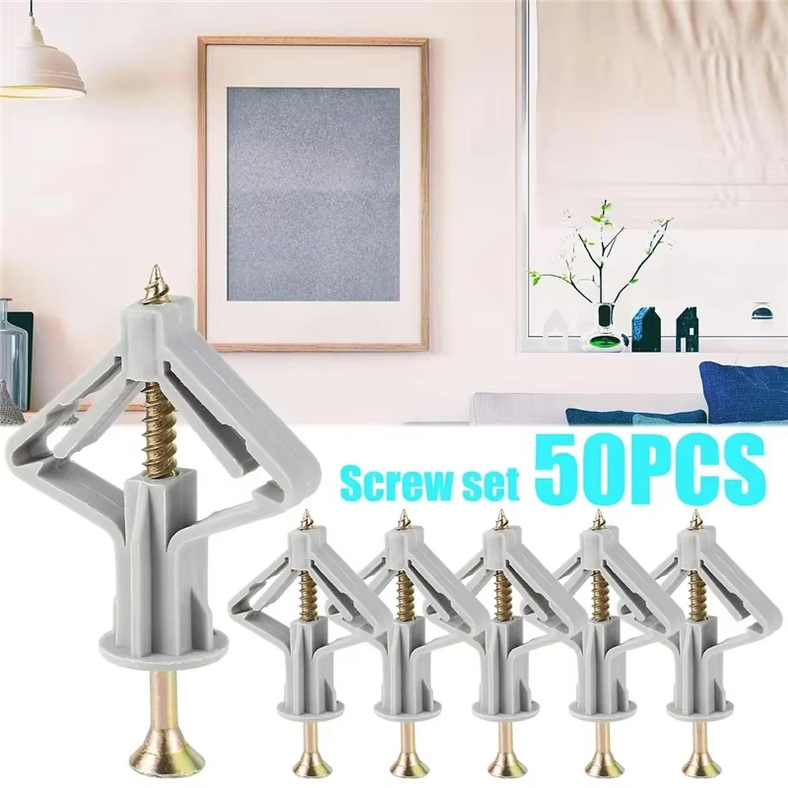 Пластиковые анкеры типа  бабочка  для гипсокартона Крепежи для гипсокартона Винт Стеновая панель Гипсовая распорная трубка one size