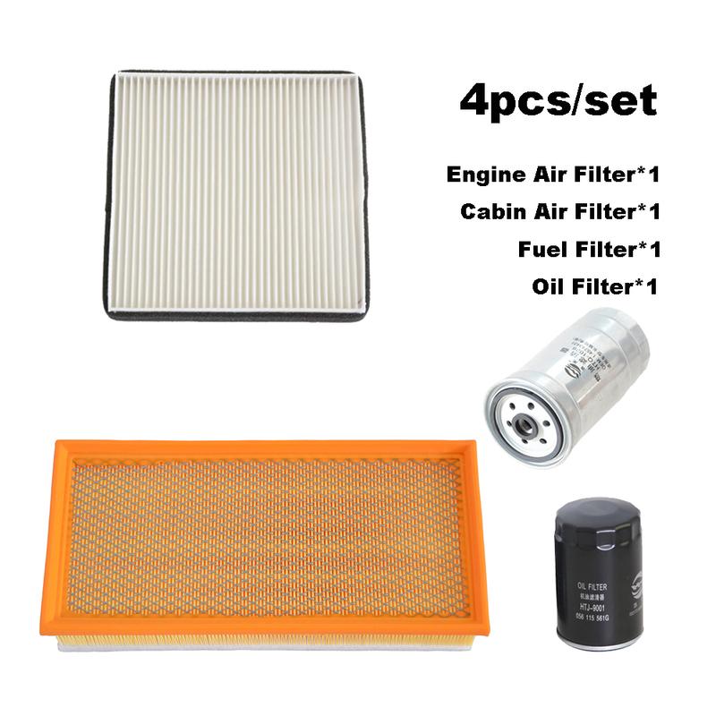 4pcs Filter Set For SAIC MAXUS Deliver 8 V80 2.5TDI-Diesel 2011-   Engine A/C Air Fuel Oil Filter Kit Accessories