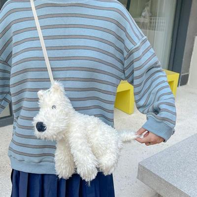 Creative Birthday Gift Plush Shoulder Bag Furry Puppy Dog Fluffy Toy Bags Dog Stuffed Doll
