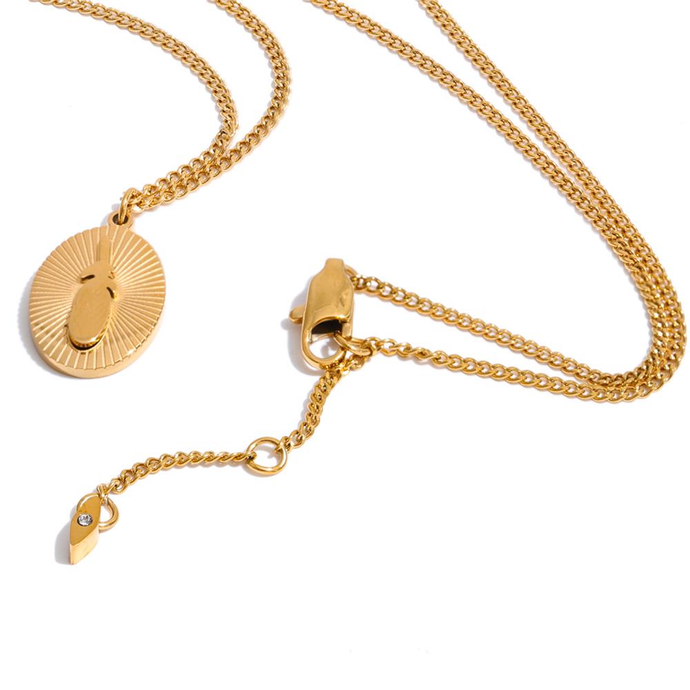 

Yhpup Stainless Steel Oval Drop Necklace Stain Less Metal 18K Gold Color PVD Plated Distinctive Jewelry Wholesale