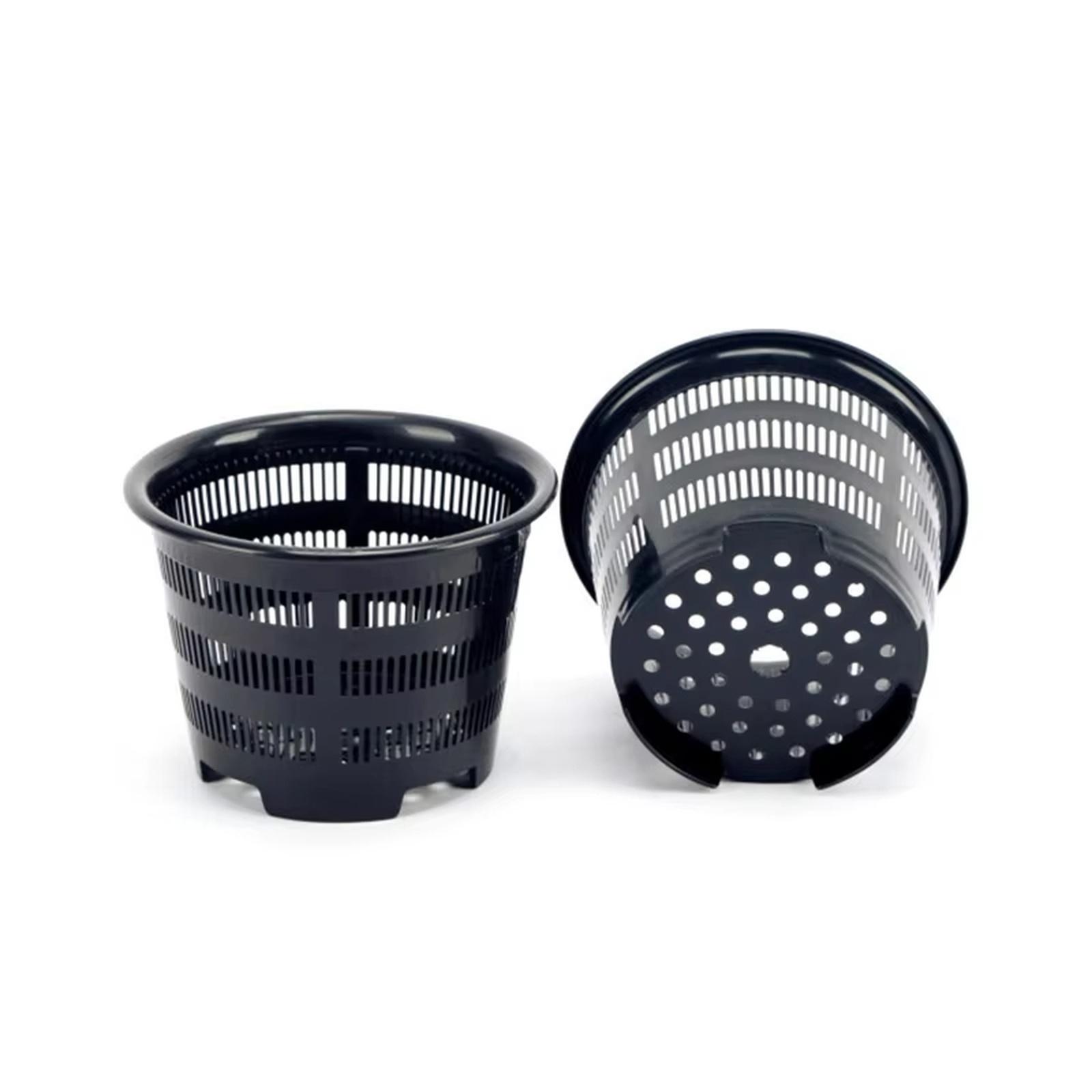 

Orchid Clear Mesh Cup Potted Plant Flower Nursery Tray Basket Plastic Breathable Container Hanging Hole Black One Size