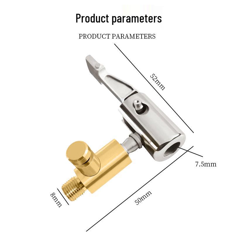 American-Threaded Car Air Pump Nozzle Adapter - Quick-Clip Conversion Head for Air Pump Accessories