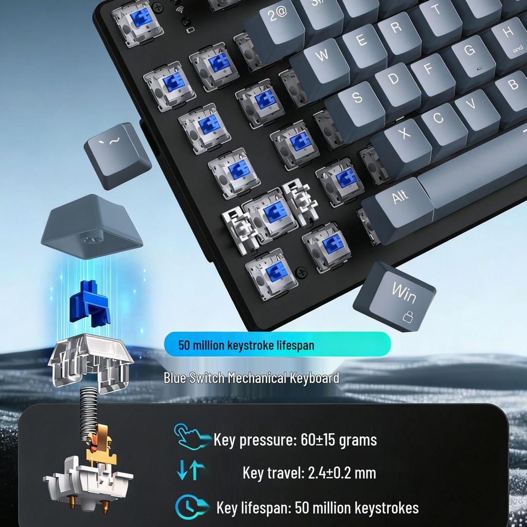 Custom Luminous Wired Mechanical Keyboard & Silent Gaming Mouse Set
