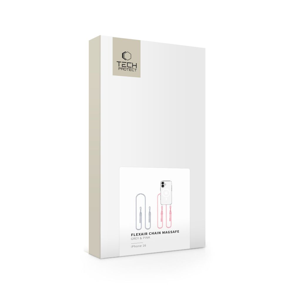 Tech-Protect Flexair Chain Magsafe Iphone 16 Grey & Pink