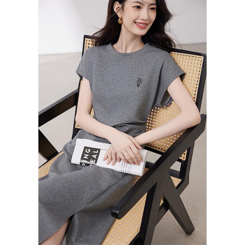 Women s Slim-Fit Knitted T-Shirt Midi Dress L