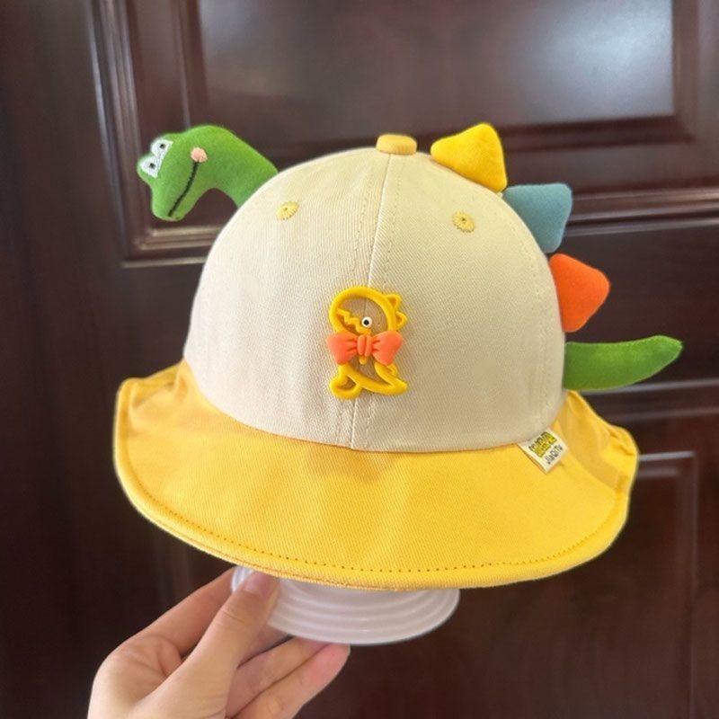 Cartoon Dinosaur Summer Baby Hat for Girls Boys Panama Toddler Wide Brim UV Beach Sun Cap Outdoor Children Fisherman Hat