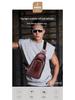 Cow Captain Men's Genuine Leather Crossbody Chest Bag - Top Layer Cowhide Multifunctional Sports Casual Bag