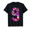 Floral Number Nine Vibrant Flower Art T-Shirt