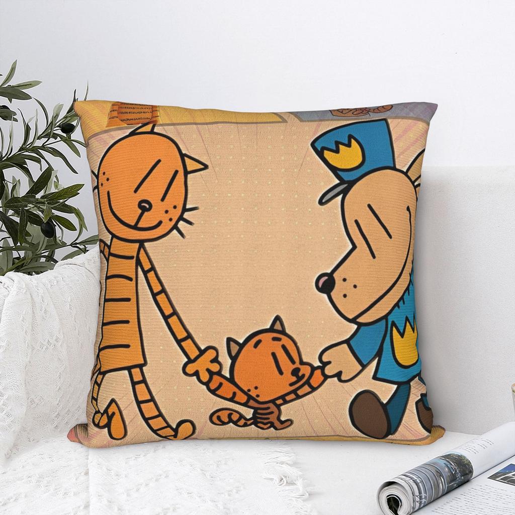 Dog man Comic Pillow Covers Stuff Printing Cushion Cover Decor Pillow Case Cover Home Multi-Size