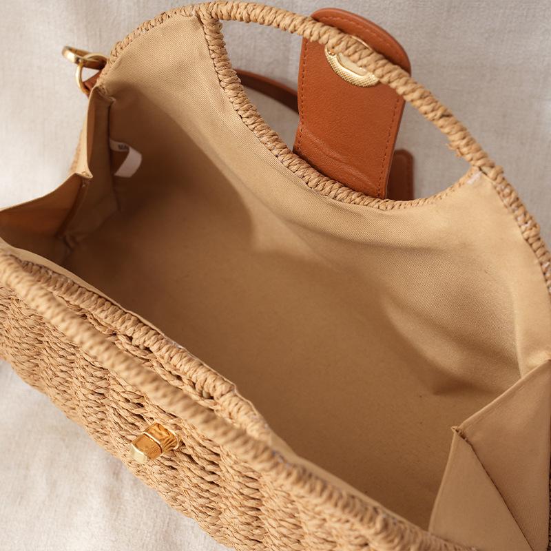 2022 Women's Summer Straw Large Handbag - Woven Shoulder & Crossbody Bag for Beach & Travel