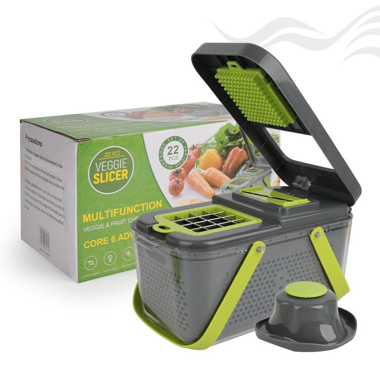 Factory Wholesale Fruit & Vegetable Processing Machines ABS Design Vegetable Cutter 22 in 1 Vegetable Chopper