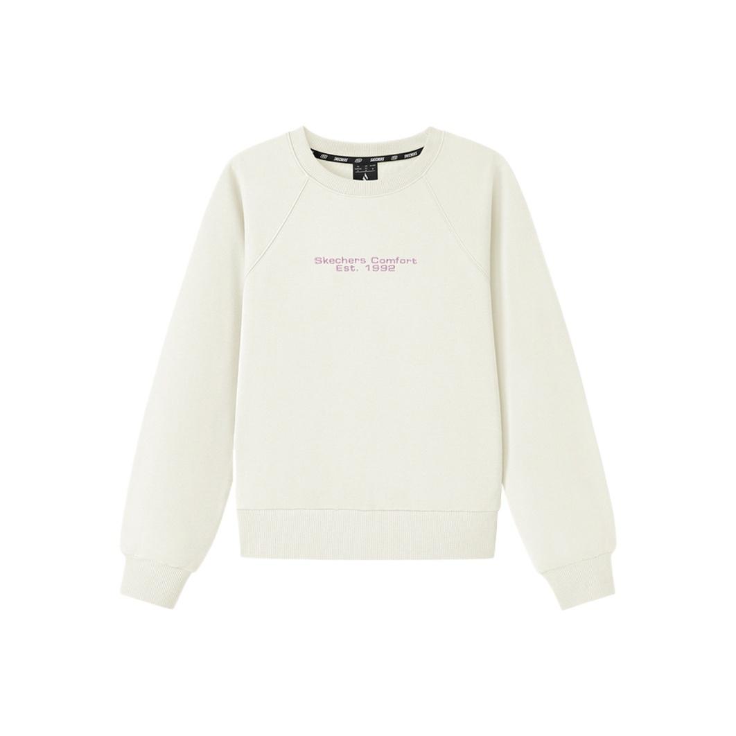 Skechers Comfortable Solid Color Round Neck Long Sleeve Sweatshirt Women tops L325W048-0074 S