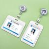 1Set Unisex ID Name Badge Credit Card Holder Employee's Staff Work Card Cover with Retractable Badge Reel Pass Bus Card Sleeve