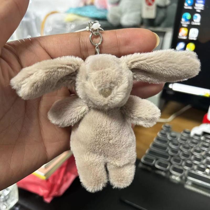 10cm Cute Bunny Plush Keychains Lovely Rabbit Backpack Charm Stuffed Animals Toy Bags Accessories Gifts for Girls Women Friends