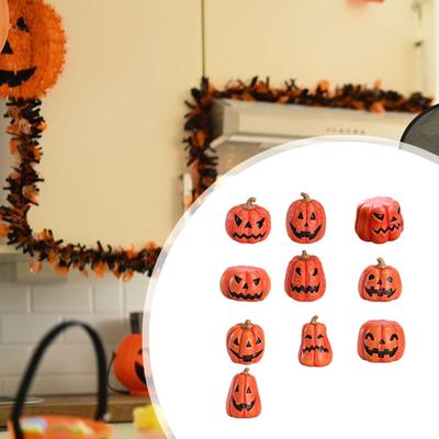 11Pcs Halloween Pumpkin Decorations Resin Gift for Dining Room Garden Indoor