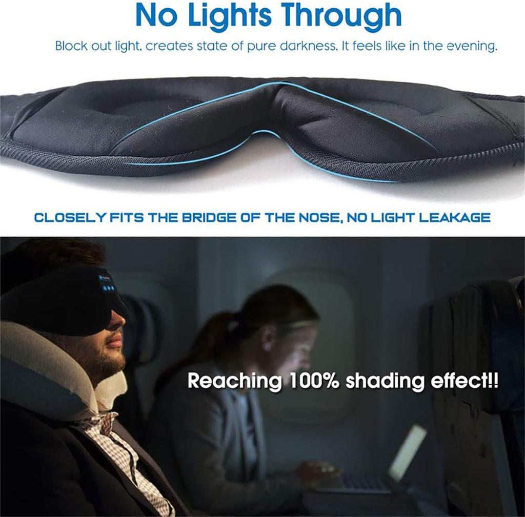 3D Sleeping Headphones Bluetooth Eye Mask for Women Men Wireless Music Blackout Masks for Side Sleepers Insomnia Travel Gift