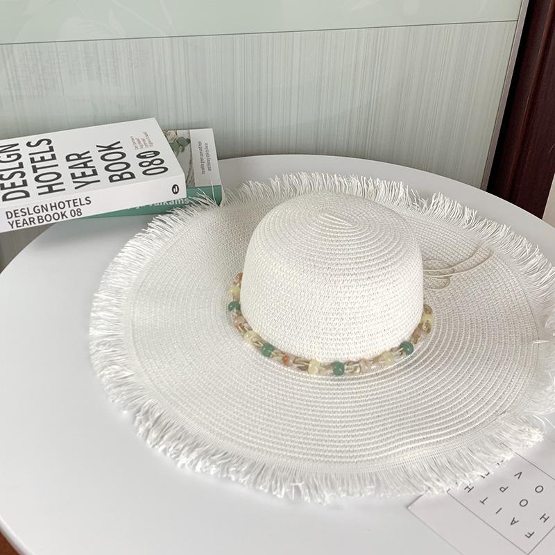 Summer Sun Protection Big Brimmed Straw Hat Women's Versatile New Sun Hat Anti UV Face Shading Sun Hat
