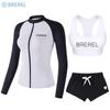 Dames Sneldrogende UV-Bescherming Rash Guard Set Lange Mouwen Top Broek Surfen Duiken Snorkelen