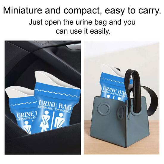 Car Emergency Urinal Bag Disposable Portable Urine Catcher for Men Women 800ml Capacity Leak-Proof Travel Urinal for Long Drives Road Trips