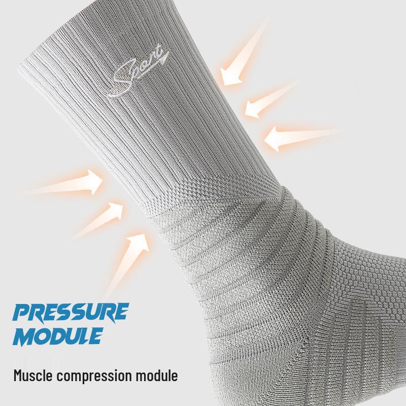 Men's Professional Mid-Calf Basketball Socks - Thick, Sweat-Absorbent, Odor-Resistant, Plus Size Sports Socks