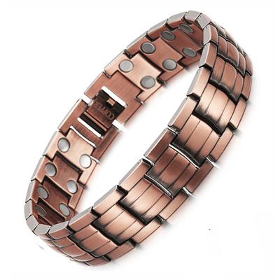 15mm Heavy Punk Retro Red Copper Magnetic Health Chain Bracelet Men Women Hiphop 2 Row Magnet Healthy Bio Energy Bangle Jewelry