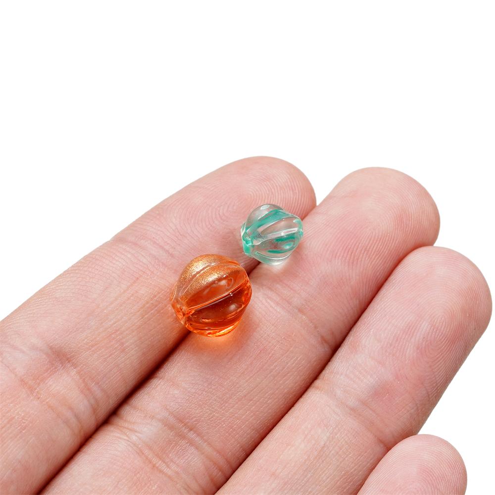 20/50pcs 8mm Glass Pumpkin Beads Spacer Bead for Bracelet Necklace Earrings Keychain DIY Halloween Jewelry Making Accessories