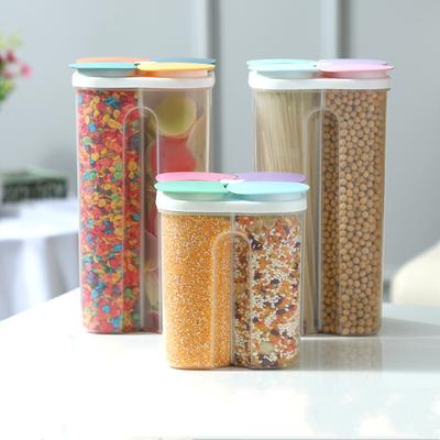 Caixa de armazenamento de cozinha Recipientes de armazenamento de alimentos Tanque de armazenamento de grãos de plástico Selado à prova de umidade com tampa Recipiente Itens de cozinha