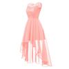Women's Floral Lace Hi-Lo Bridesmaid Dress Sleeveless Formal Wedding Maxi Dress