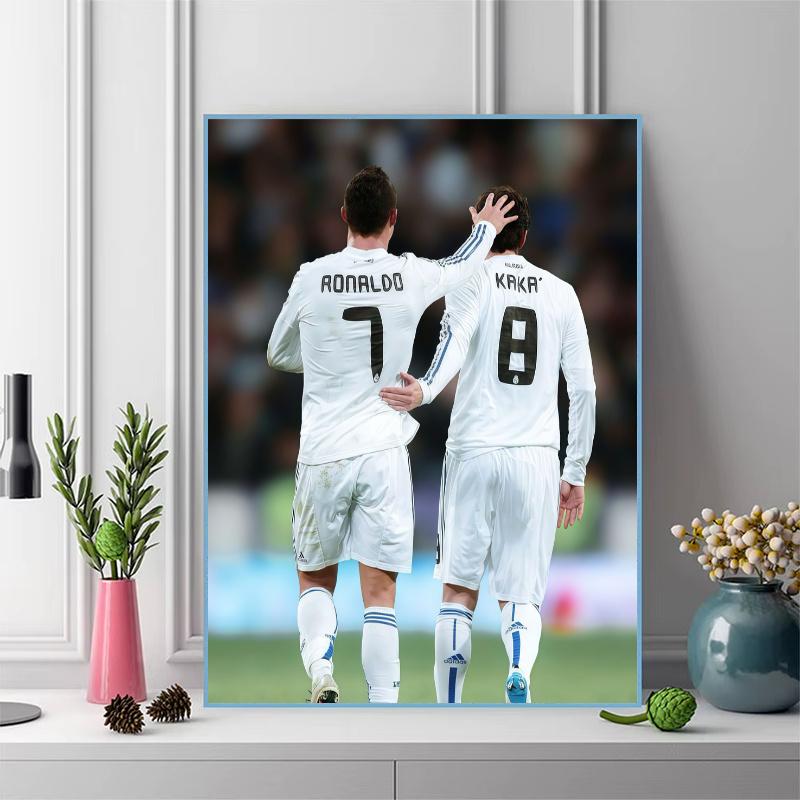 CR7&Kaká Pattern 3pcs 100% Round Full Drill 5D DIY Diamond Painting Embroidery Cross Stitch Rhinestone Décor
