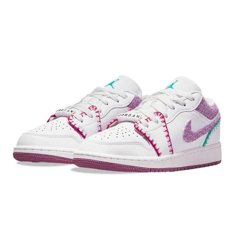 Air Jordan 1 Low SE GS White Rush Pink Washed Teal Light Bordeaux DM9037-100