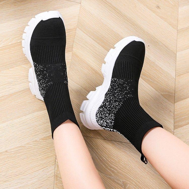 Women's Trendy High-Top Sock Boots - Versatile Casual Sports Fashion for 2025 Spring & Autumn.
