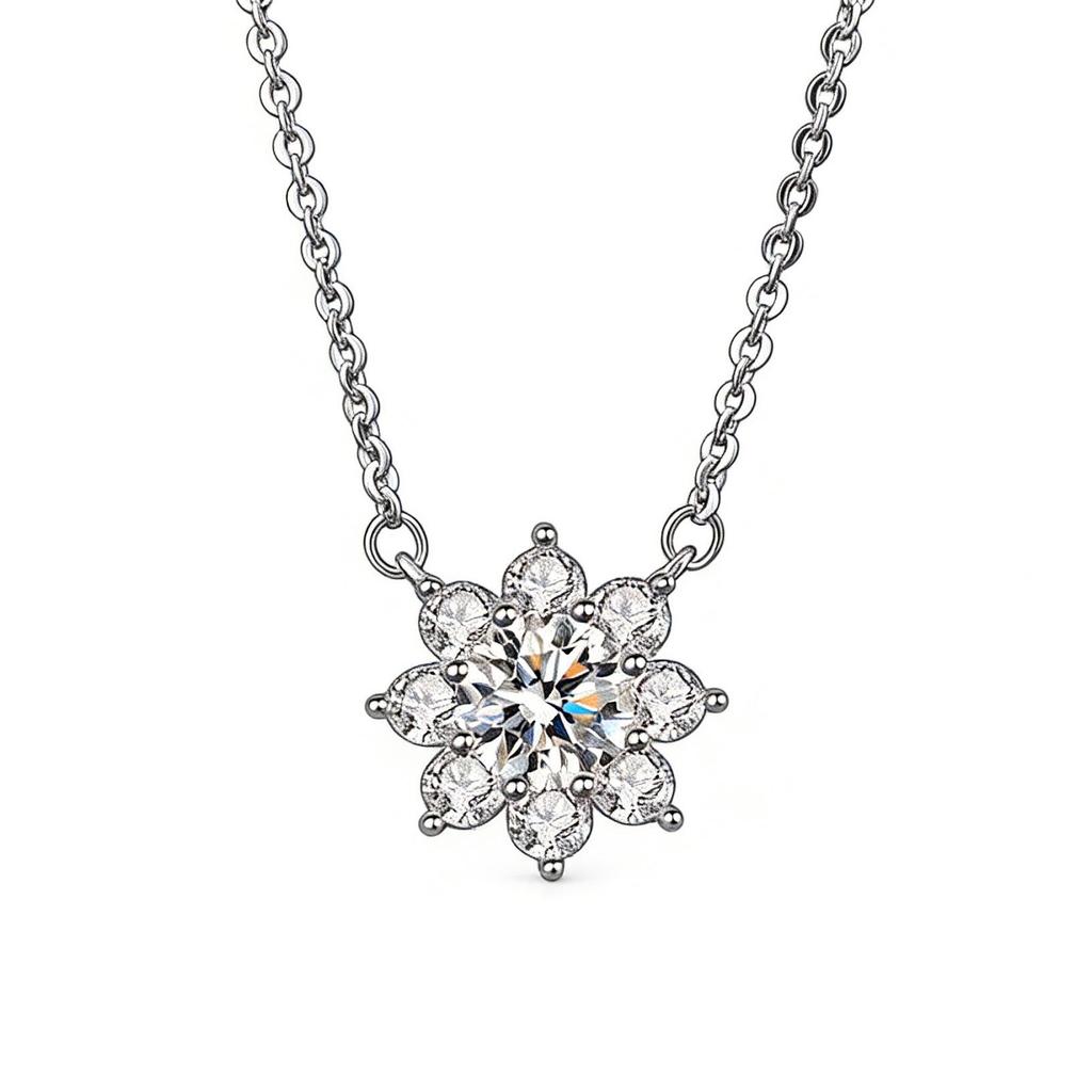 Winter Snowflake Necklace: Elegant Clavicle Chain for Sweaters in Korean Style.