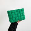 Puffy Cotton Clutch Bag Storage Bag Cosmetic Bag Portable Quilted Padded Makeup Bag  Women