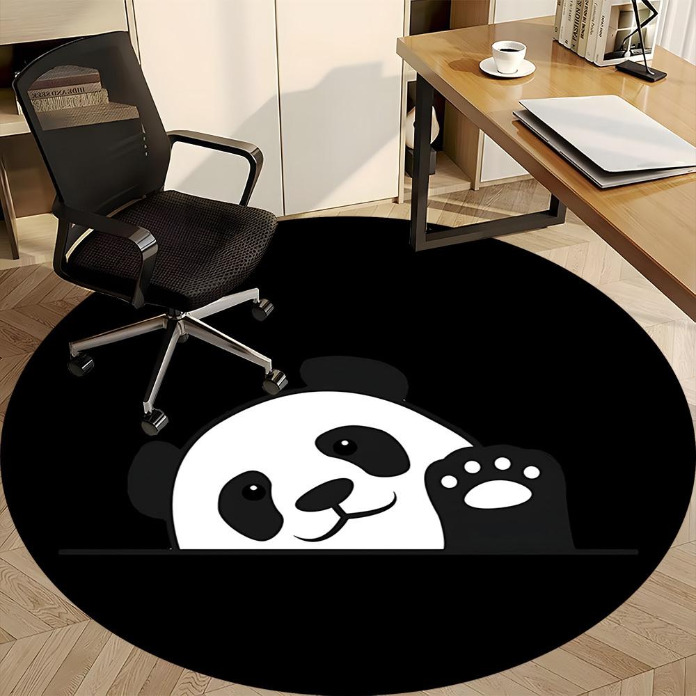 1pc Panda Paw Office Round Area Rug, Indoor Mat Suitable For Office, Under Office Chairs Bedroom Living Room Home Decor, Room Deco
