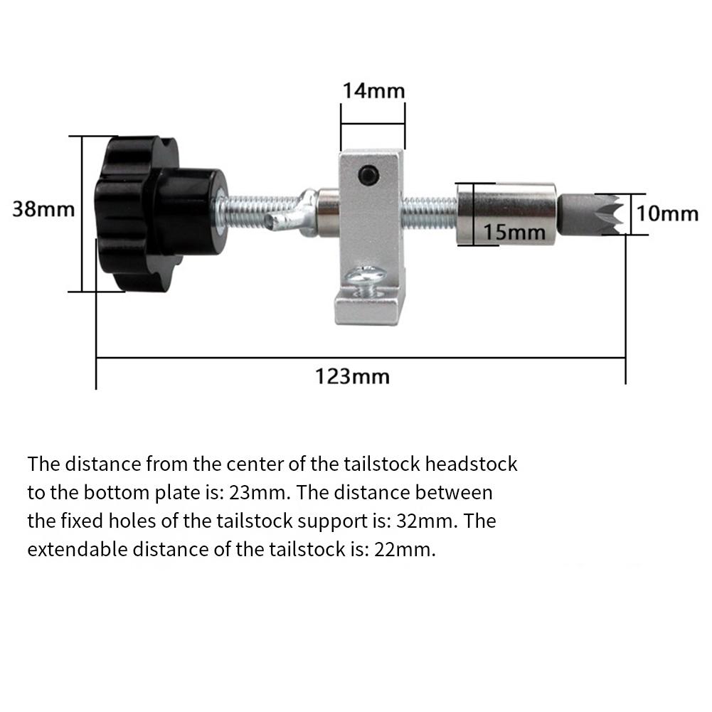Dual Bearing Telescoping Lathe Tailstock Chuck For Bead Drilling Wood Turning With Bearings For Mini Woodworking Lathes
