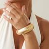 IngeSight.Z 3 Styles Punk Gold Color Smooth Wide Bangle Women Creative Hyperbole Round Geometric Bracelet Steampunk Jewelry Gift