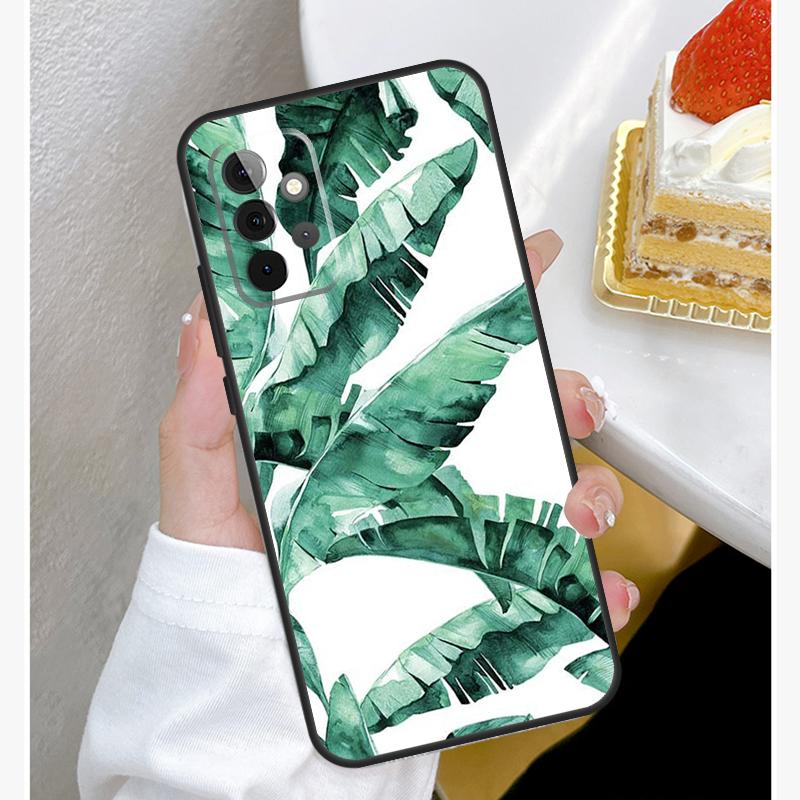 Banana Leaves Case For Samsung Galaxy A15 A25 A35 A55 A51 A71 A12 A32 A52 A13 A33 A53 A14 A34 A54 Cover