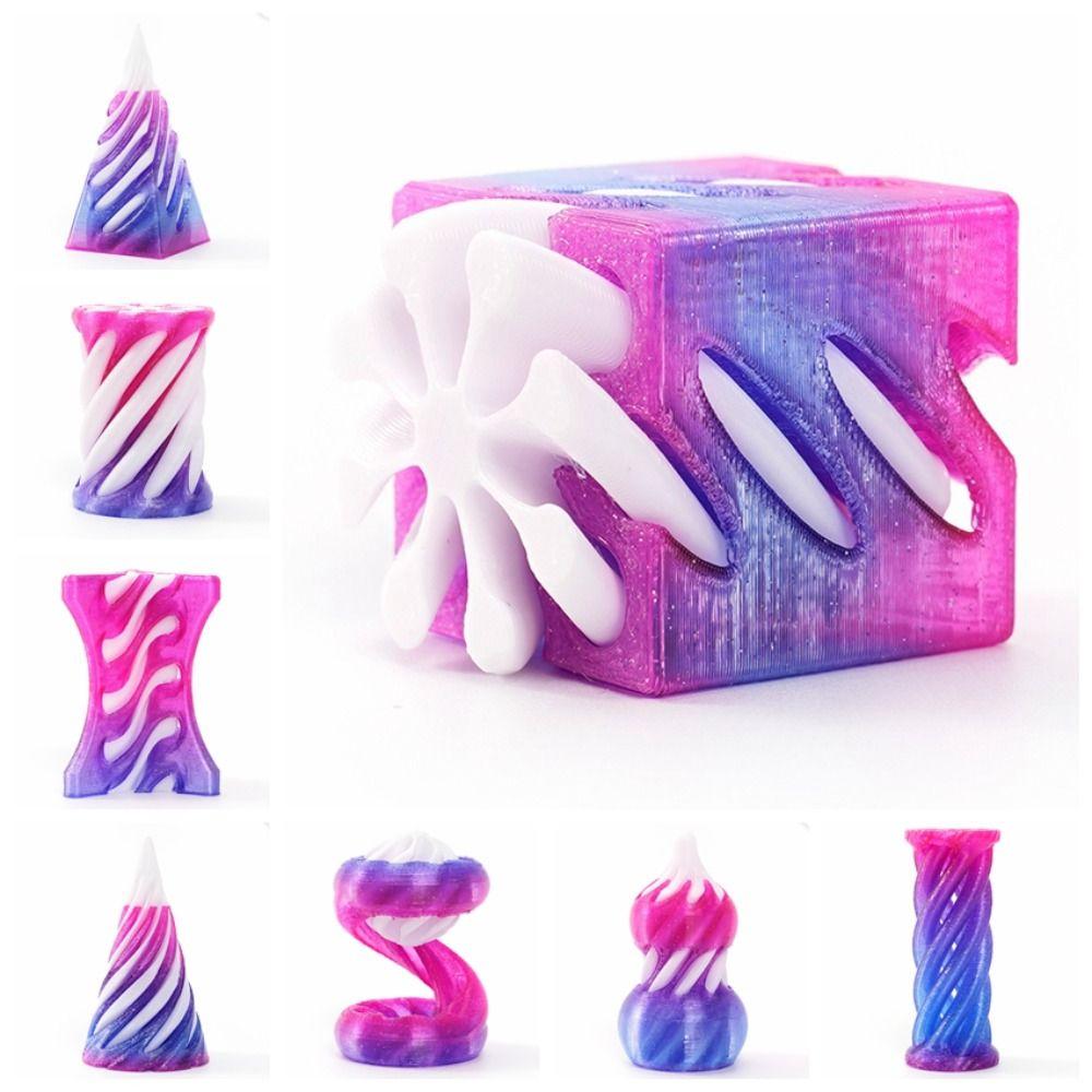 Passthrough Sculpture 3D Printed Spiral Cone Toy Decorative 3D Printed Rotating Pyramid  Halloween