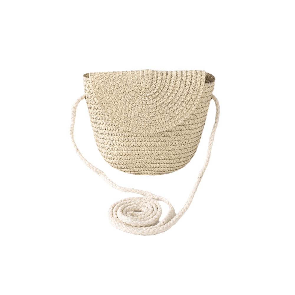 Pure Color Children Straw Bag Handmade Rattan Bag New Handwoven Beach Bag  Women