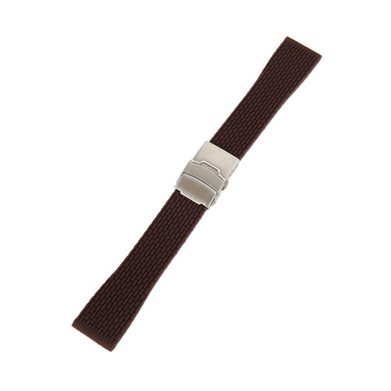 Cheap 5 colors Silicone Rubber Watch Strap Band Deployment Buckle