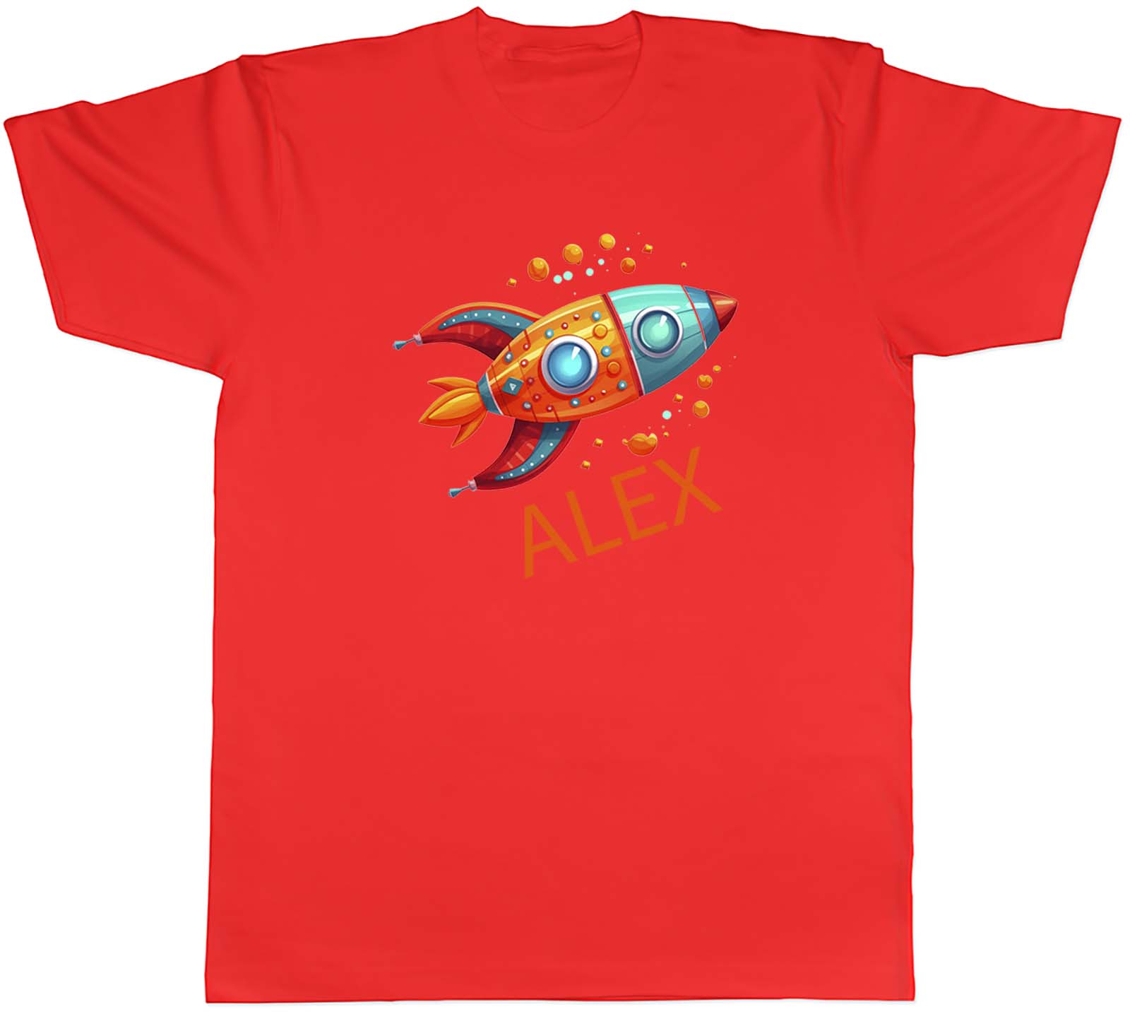 Personalised Space Rocket Unisexs TShirt Any Name Blast Off Unisex Tee Gift S
