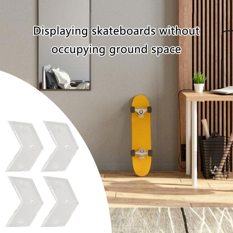 Skateboards Deck Holder Clear Acrylic Wall Rack Space Saving Vertical Board Display Vertical Storage Solution for Skaters