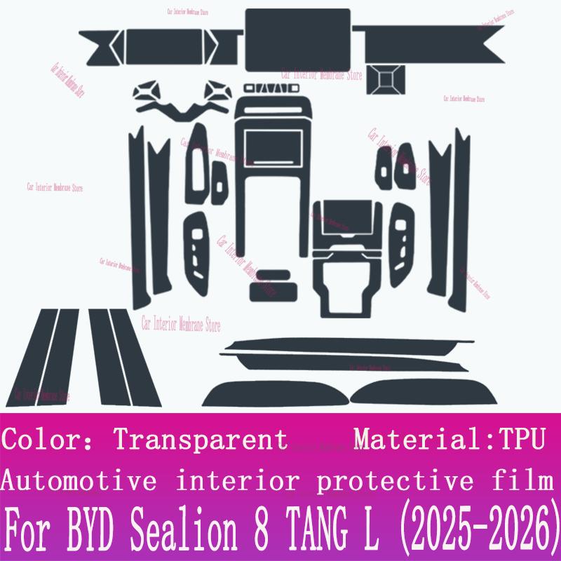 For BYD Sealion 8 TANG L (2025-2026)Car Gearbox Panel Film Dashboard Protective Sticker Interior Screen Anti-Scratch Accessories
