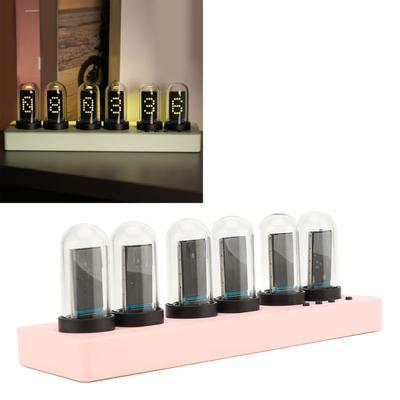 Tube Clock Kit Wireless Control with 6 Bit LCD Screen 12 24 Hours RGB Backlit Desktop Decoration