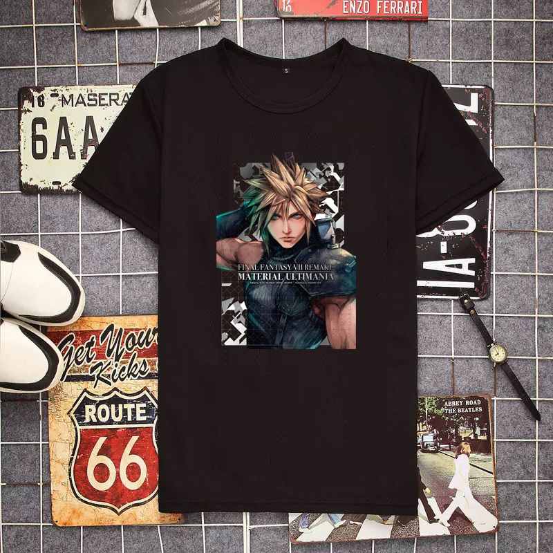 Men T-Shirts Sons of Avalanche Final Fantasy Classic Tee Shirt Short Sleeve FF7 Video Game Strife Shinra Soldier Women T Shirts