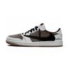Travis Scott x Air Jordan 1 Kollaboration Dämpfung Niedrige Version Vintage Basketballschuhe Unisex Kaffee DZ4137-700(Team723-4)
