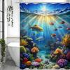 Underwater World Seaweed Coral Fish Shower Curtain, Bathroom Decorative Shower Curtain, Waterproof Shower Curtain With Hooks